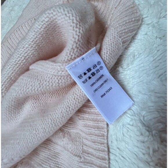 Nanette Nanette Lepore 100% 2-Ply Cashmere Cable-Knit Mock Neck Sweater XL Pink - Picture 8 of 8